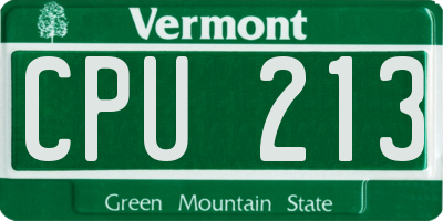VT license plate CPU213