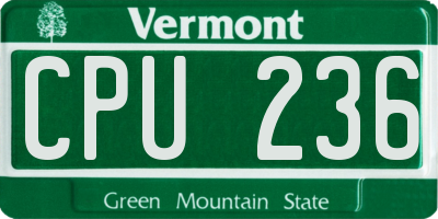 VT license plate CPU236