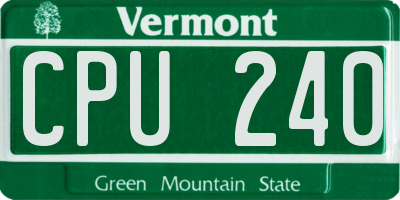 VT license plate CPU240