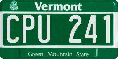 VT license plate CPU241