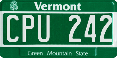VT license plate CPU242