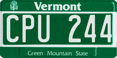 VT license plate CPU244