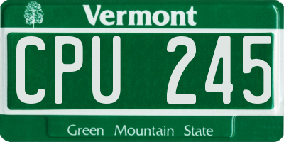 VT license plate CPU245