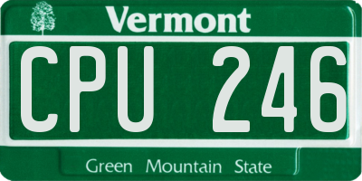 VT license plate CPU246