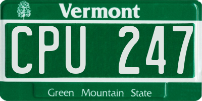 VT license plate CPU247