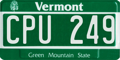 VT license plate CPU249