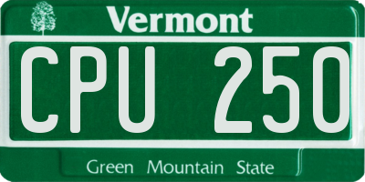 VT license plate CPU250