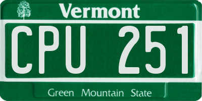 VT license plate CPU251