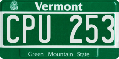 VT license plate CPU253