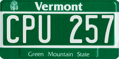 VT license plate CPU257
