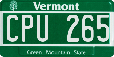 VT license plate CPU265