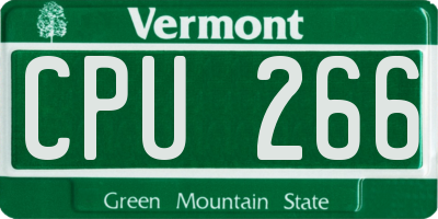 VT license plate CPU266