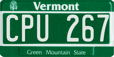 VT license plate CPU267
