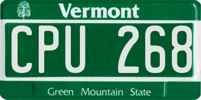 VT license plate CPU268