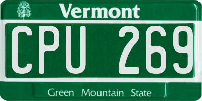 VT license plate CPU269
