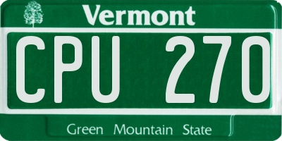 VT license plate CPU270