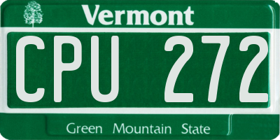 VT license plate CPU272