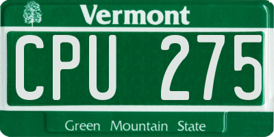 VT license plate CPU275