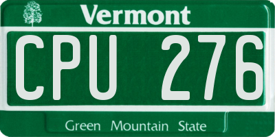 VT license plate CPU276