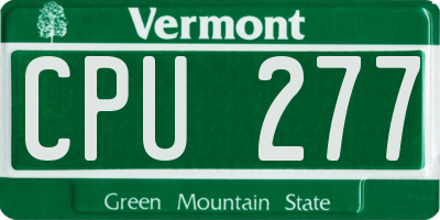 VT license plate CPU277