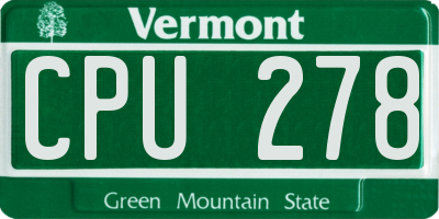 VT license plate CPU278