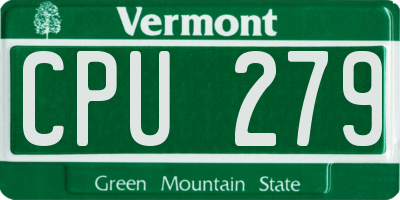 VT license plate CPU279