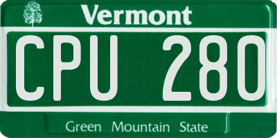 VT license plate CPU280