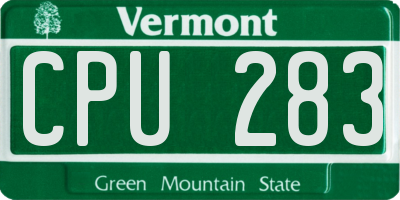 VT license plate CPU283