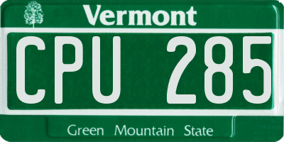 VT license plate CPU285