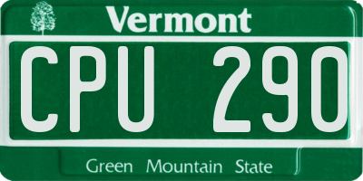 VT license plate CPU290