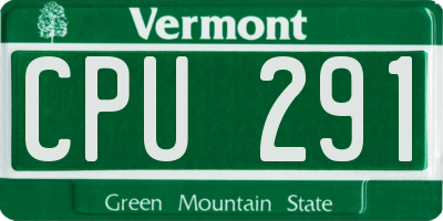 VT license plate CPU291