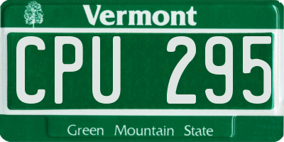 VT license plate CPU295