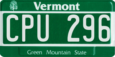 VT license plate CPU296