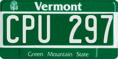 VT license plate CPU297