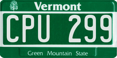 VT license plate CPU299