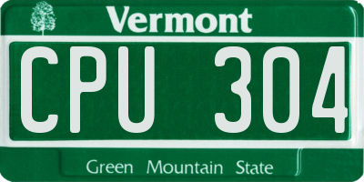 VT license plate CPU304