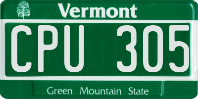 VT license plate CPU305
