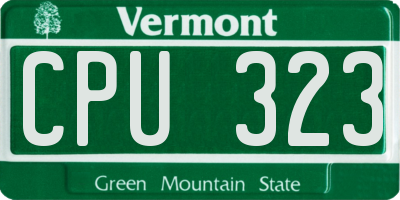 VT license plate CPU323