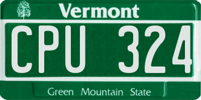 VT license plate CPU324