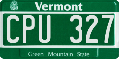 VT license plate CPU327