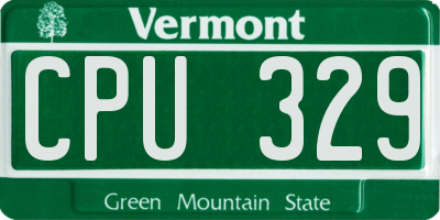 VT license plate CPU329