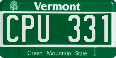 VT license plate CPU331