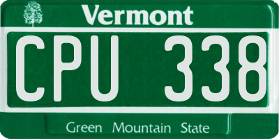 VT license plate CPU338