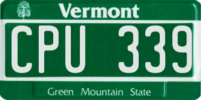 VT license plate CPU339