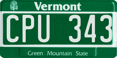 VT license plate CPU343