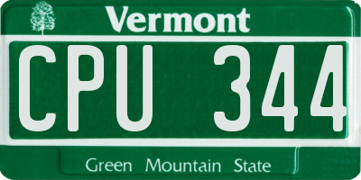 VT license plate CPU344