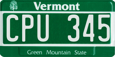 VT license plate CPU345