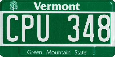 VT license plate CPU348