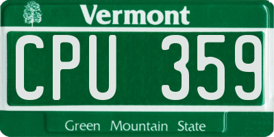 VT license plate CPU359