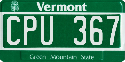VT license plate CPU367